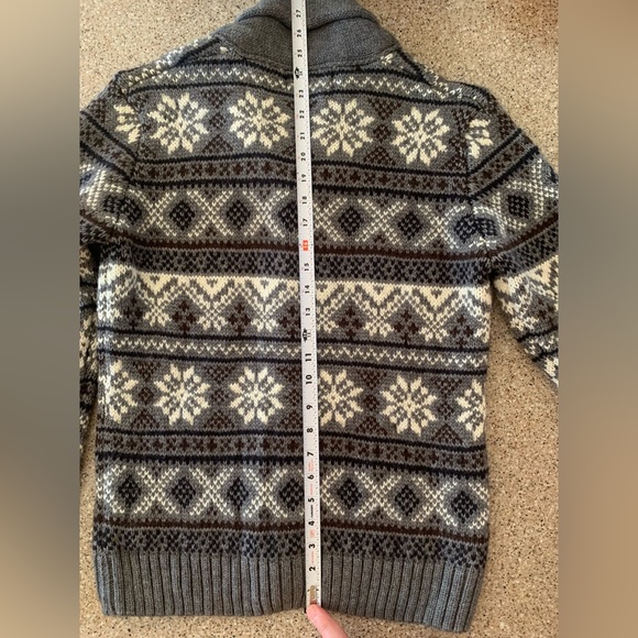 Tris line Wool Blend Men’s Cardigan Sweater - Picture 9 of 10